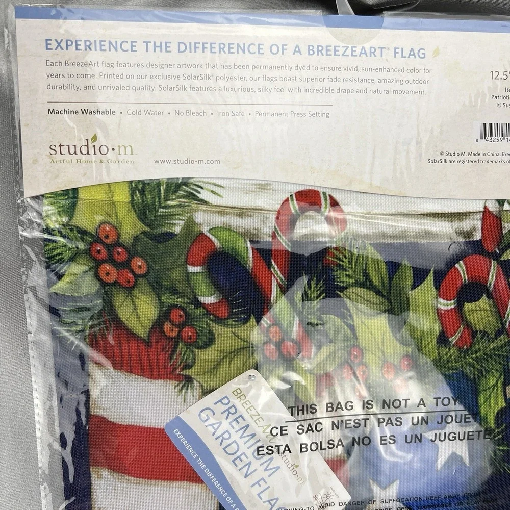 BreezeArt Studio M Patriotic Stockings Premium Garden Flag 12.5